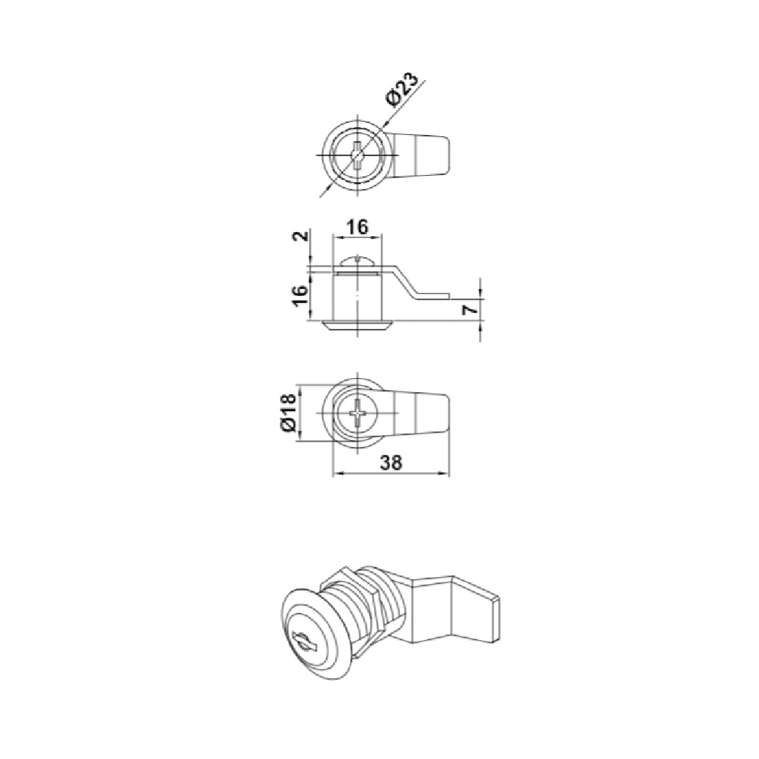 Cerradura buzón modelo 3A