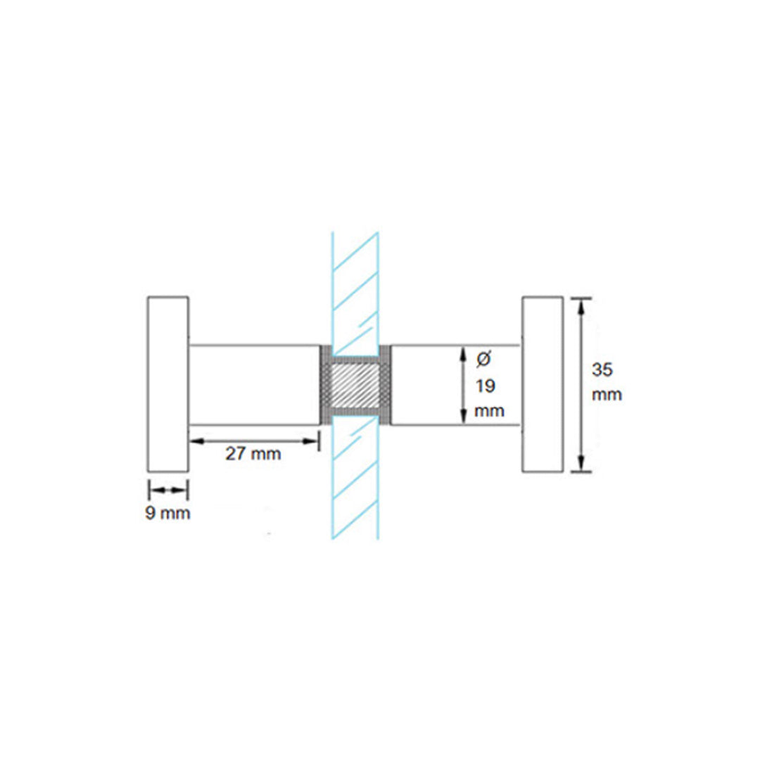 Jaladera JD-01 doble para cristal