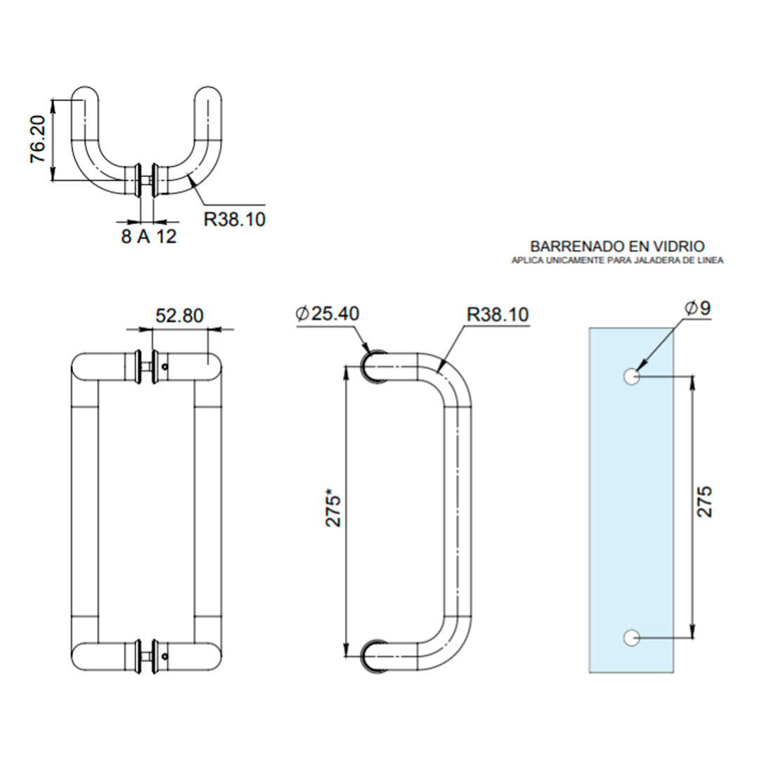 Jaladera zirahuén curvo