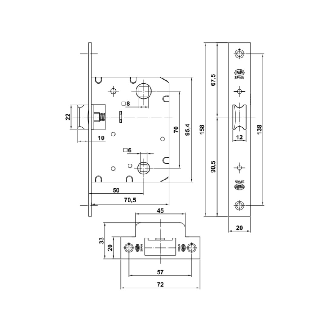 PESTILLO Amig modelo 4100 (Cerradura)