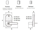 Cerradura Inteligente Compact con Manija - Biométrica WiFi