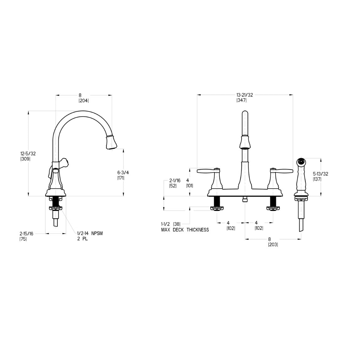 GRIFO DE 2 MANDOS GLENFIELD para cocina