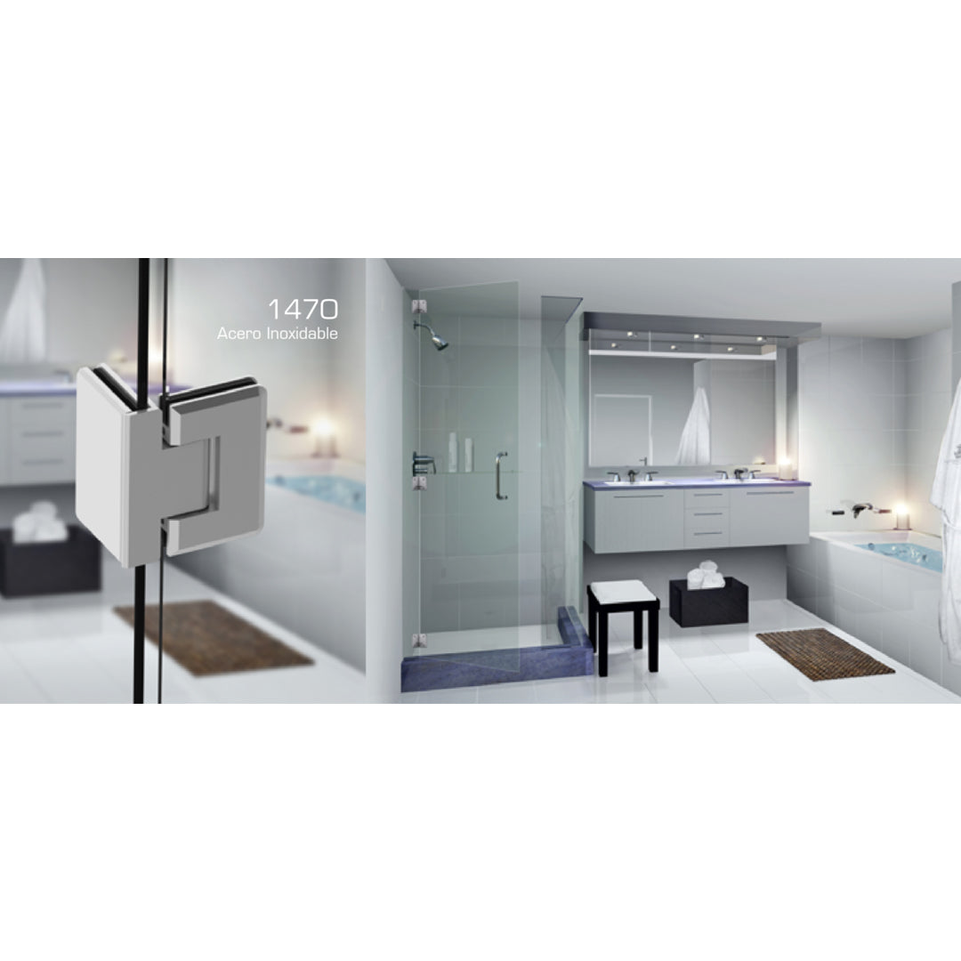 Bisagra vidrio a vidrio para cancel de baño