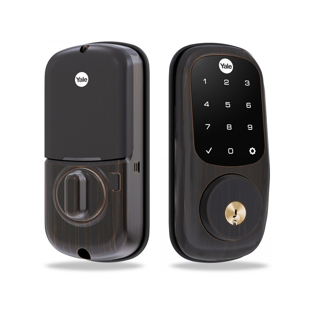 Cerrojo Real Living de la marca Yale de Assa Abloy en acabado Bronce Antiguo (Vista ambos lados)#Color_Bronce Antiguo