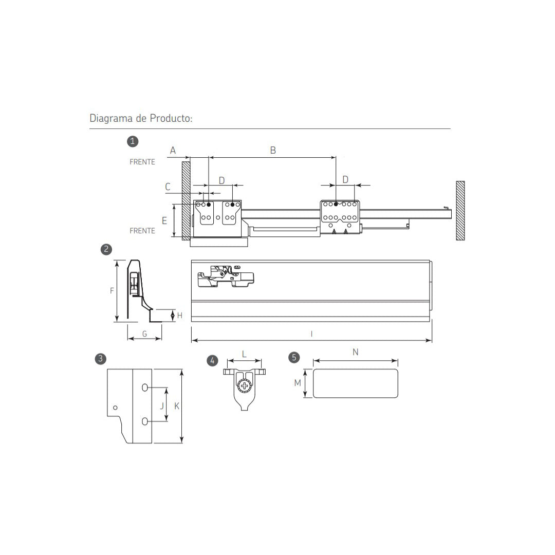JUEGO de correderas stetik de 500 mm