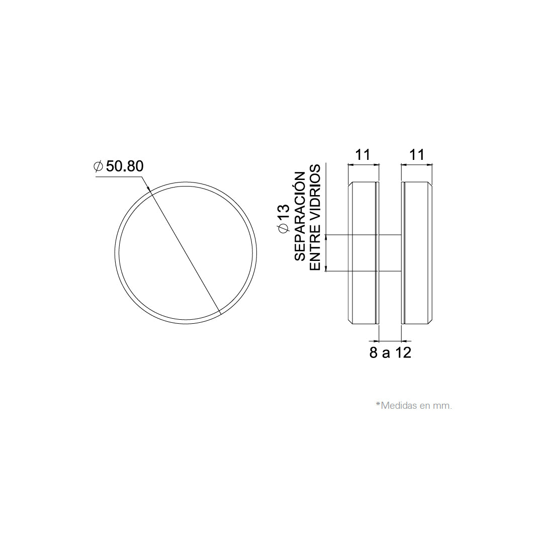Conector 1182 de vidrio a vidrio marca Herralum