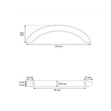 Jaladera de aluminio media luna