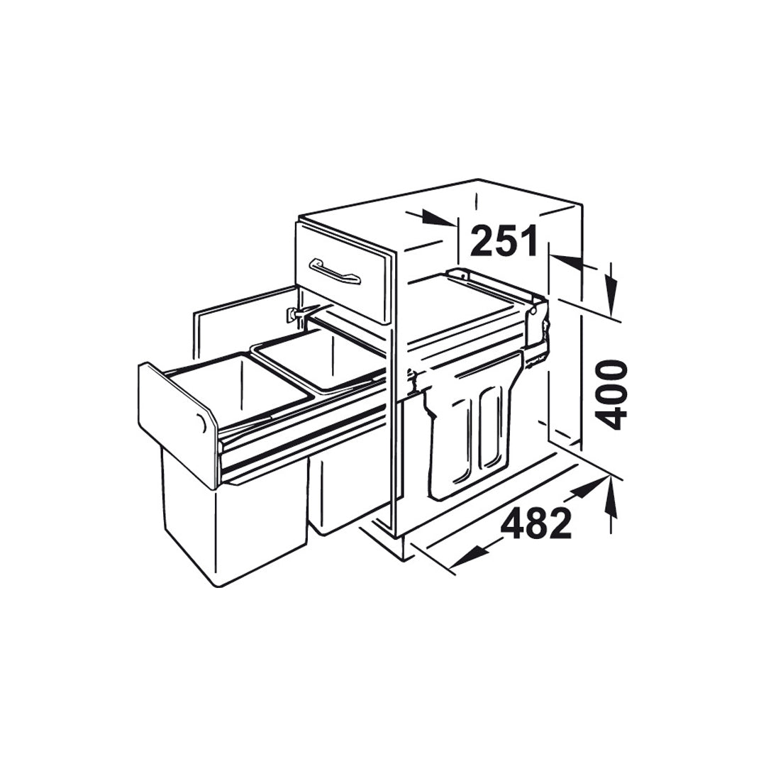 Bote de basura doble Tandem