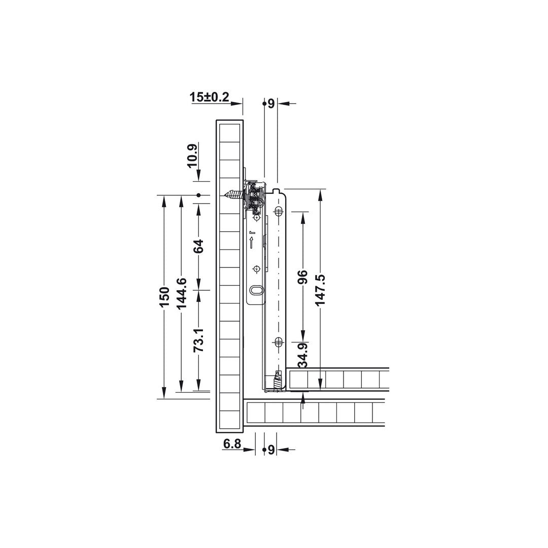 CORREDERA Häfele Metal Box