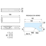 HERRAJE INFERIOR PARA PUERTA DE VIDRIO