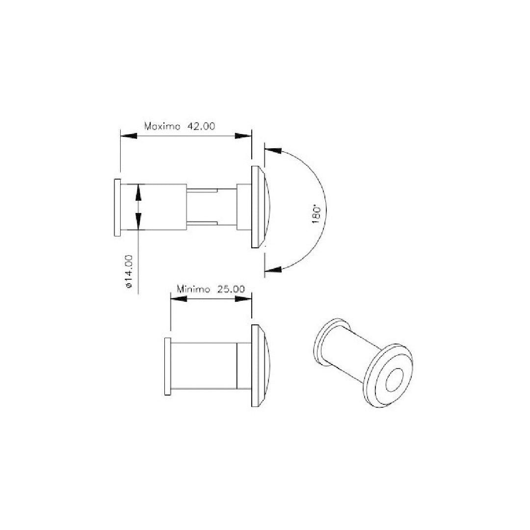MIRILLA DE 180° GRADOS MODELO 0150