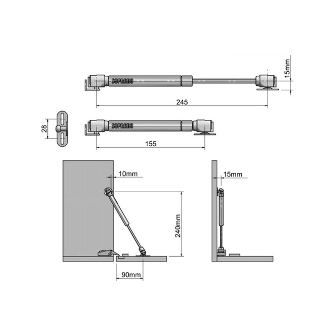 Pistón neumático Soprano 80N.